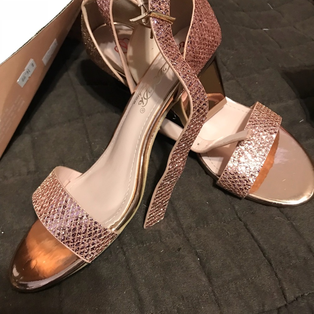 New  rose pink dressy sandals.